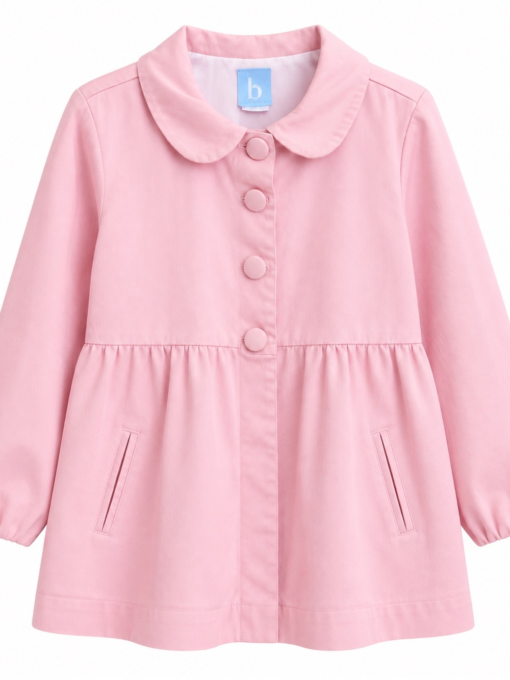 Bella Bliss Pink Peter Pan Collar Classic Coat